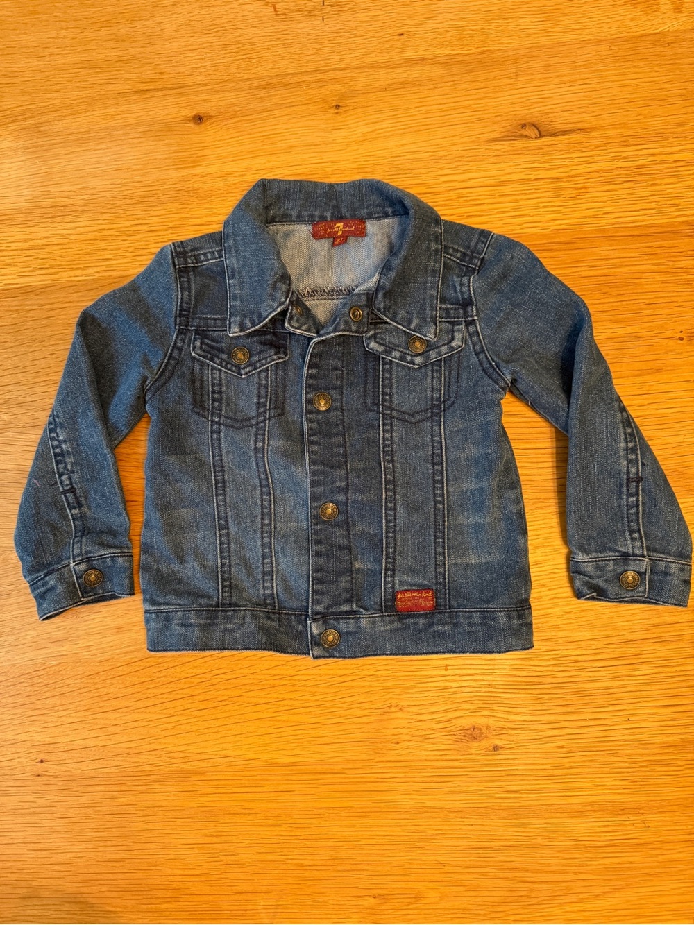 7 For All Mankind Kids Denim Jacket in Dark Blue Wash 2T
